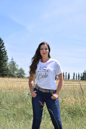 EQ BABE Distressed T-Shirt White
