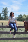 EQ BABE Distressed T-Shirt Grey