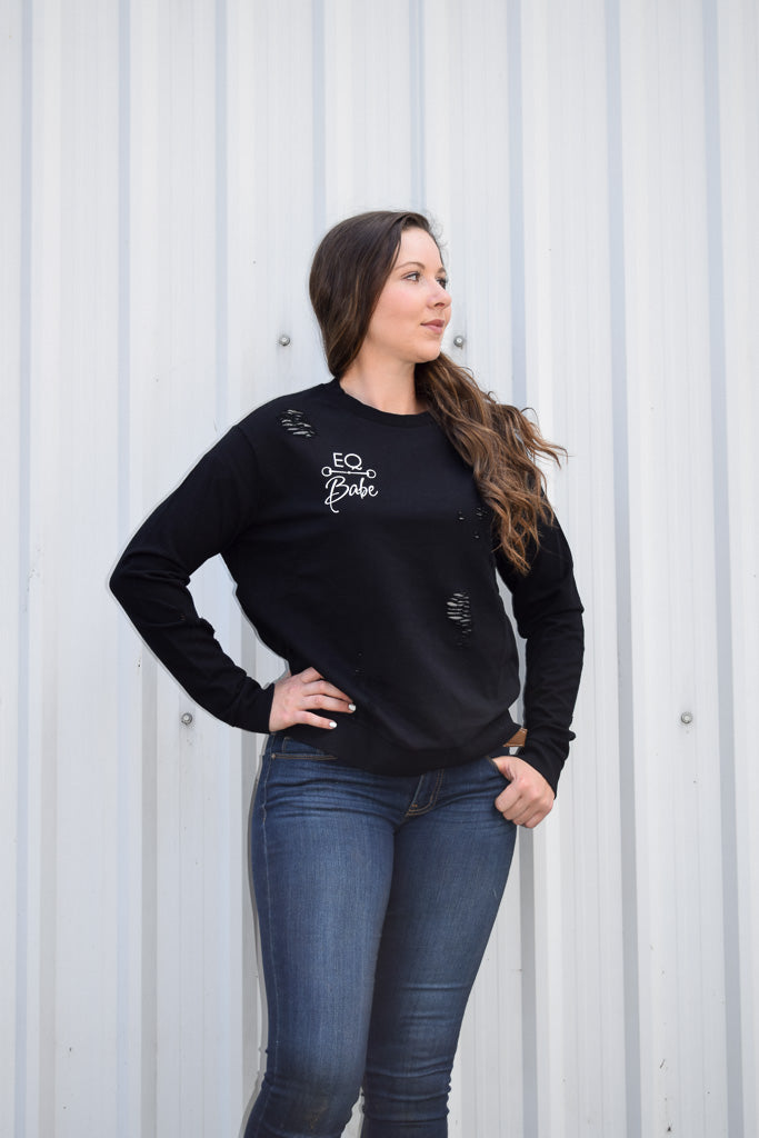 Distressed Crew Sweater