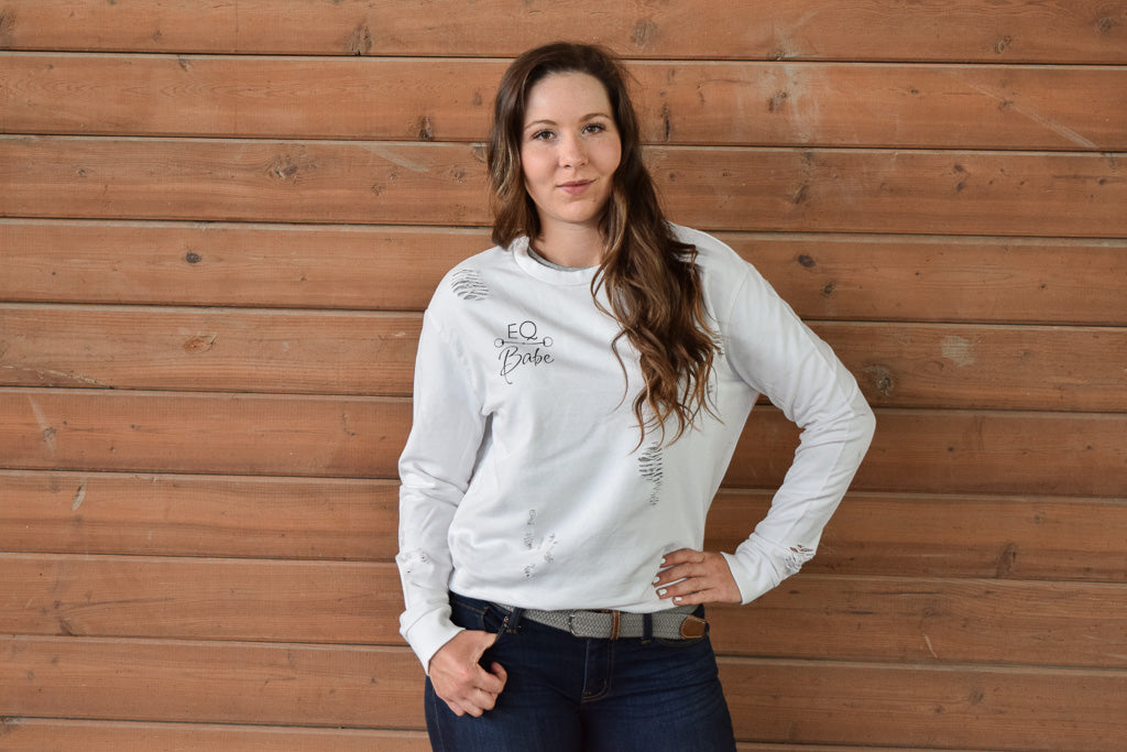 EQ BABE Distressed Crew