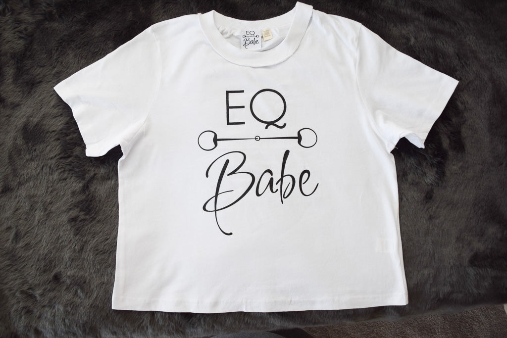 EQ BABE Distressed T-Shirt White
