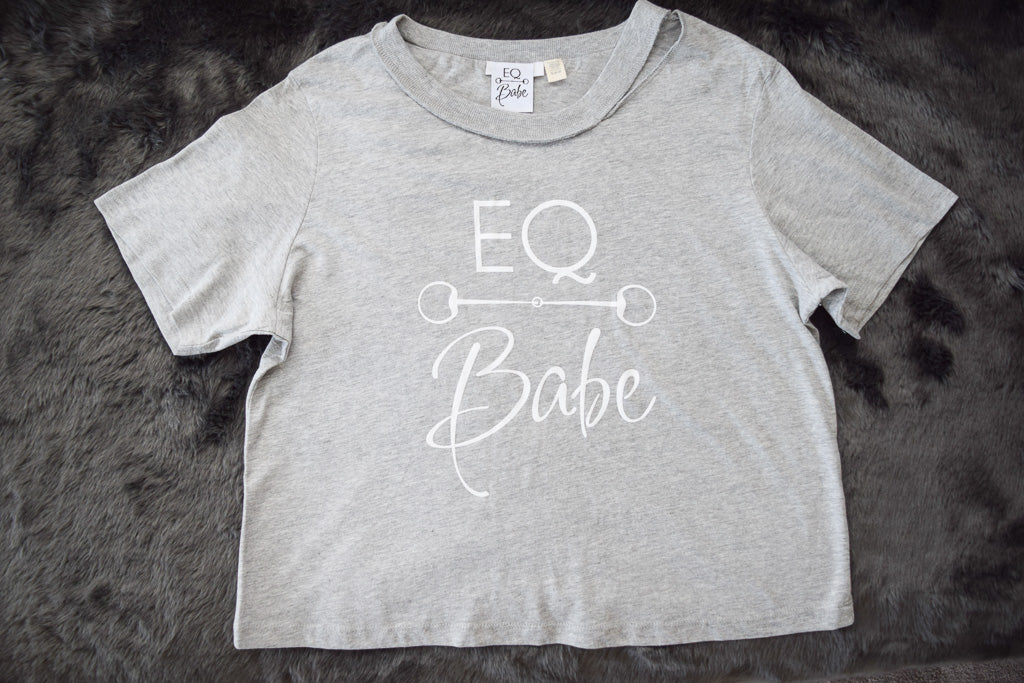 EQ BABE Distressed T-Shirt Grey